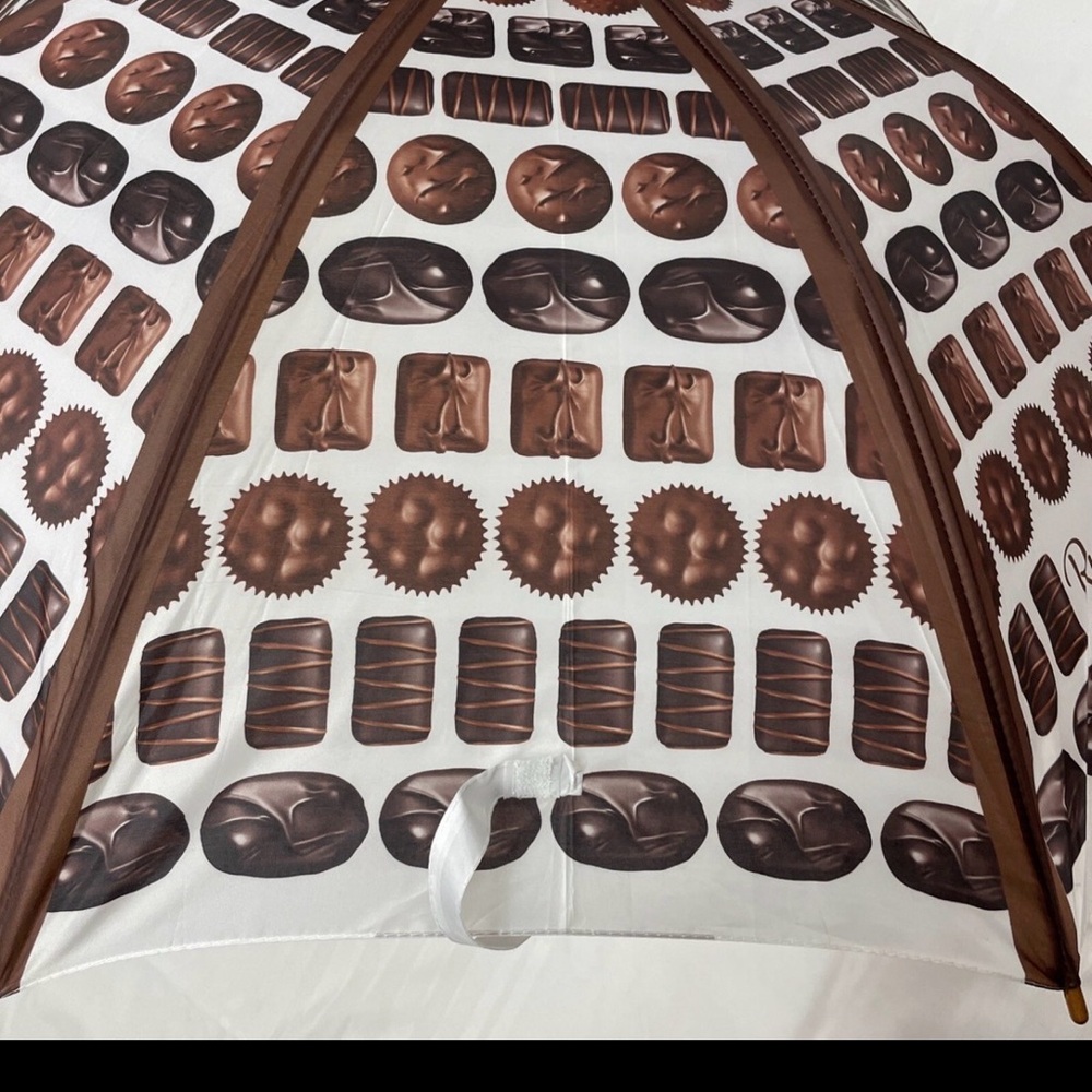 Russell Stover Chocolate Umbrella š« Novelty Wood Handle Gift Idea NWT - Picture 5 of 14